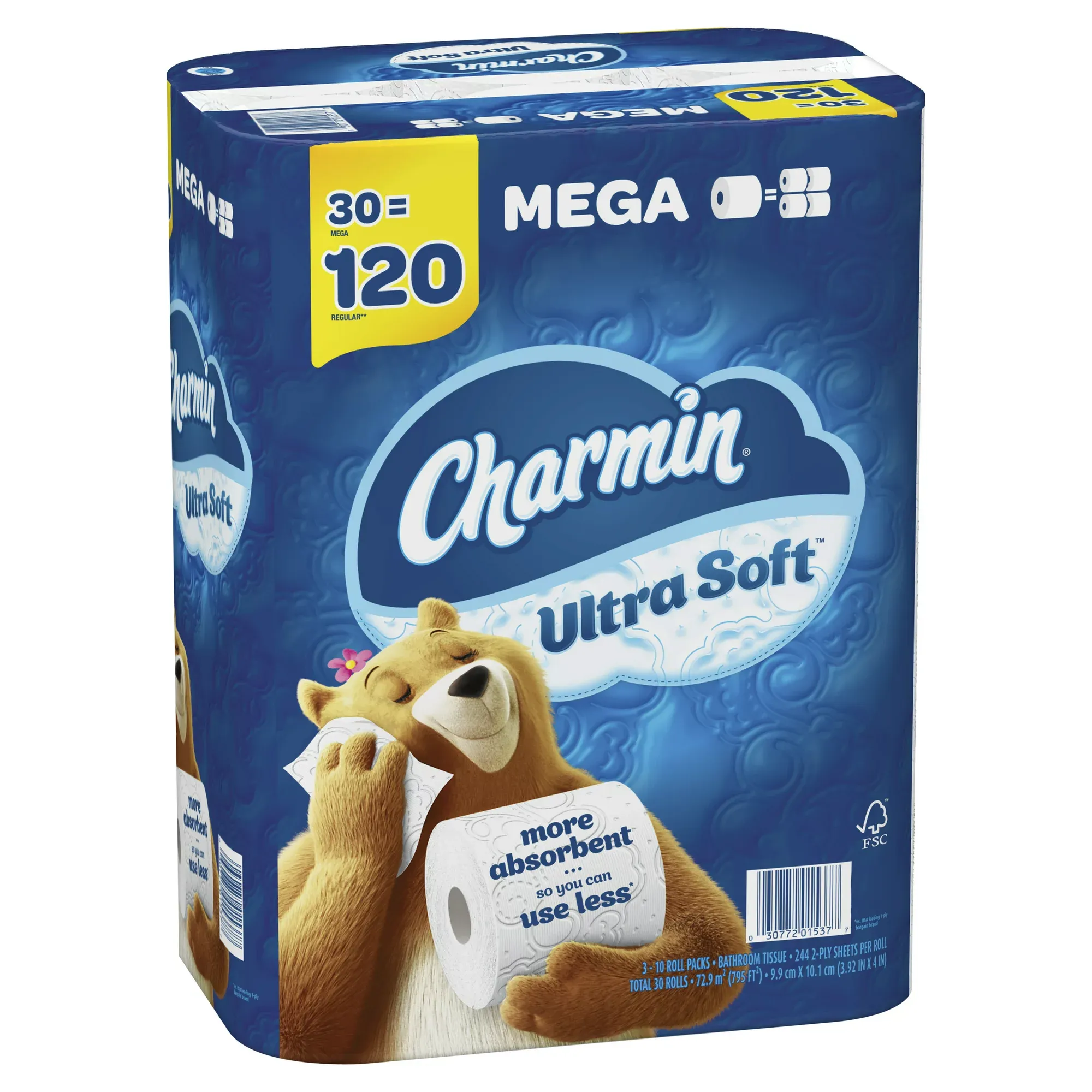 Charmin Ultra Soft Toilet Paper Mega Roll, 244 Sheets Per Roll, 30 Count