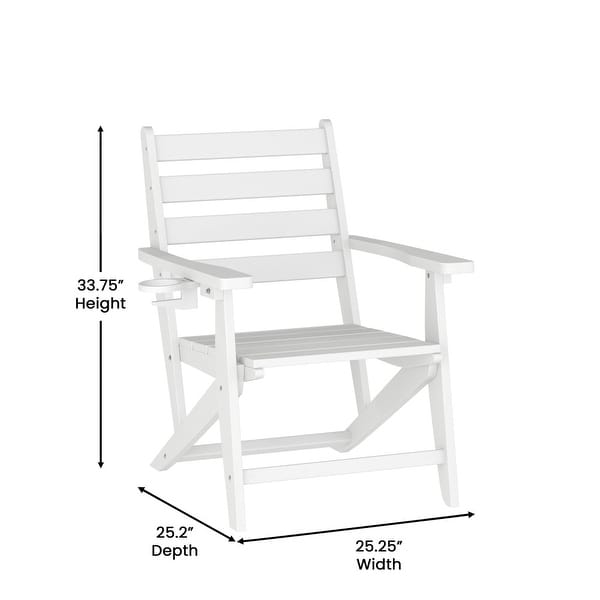 Commercial All Weather Adirondack Table and 4 Chairs with Cupholders
