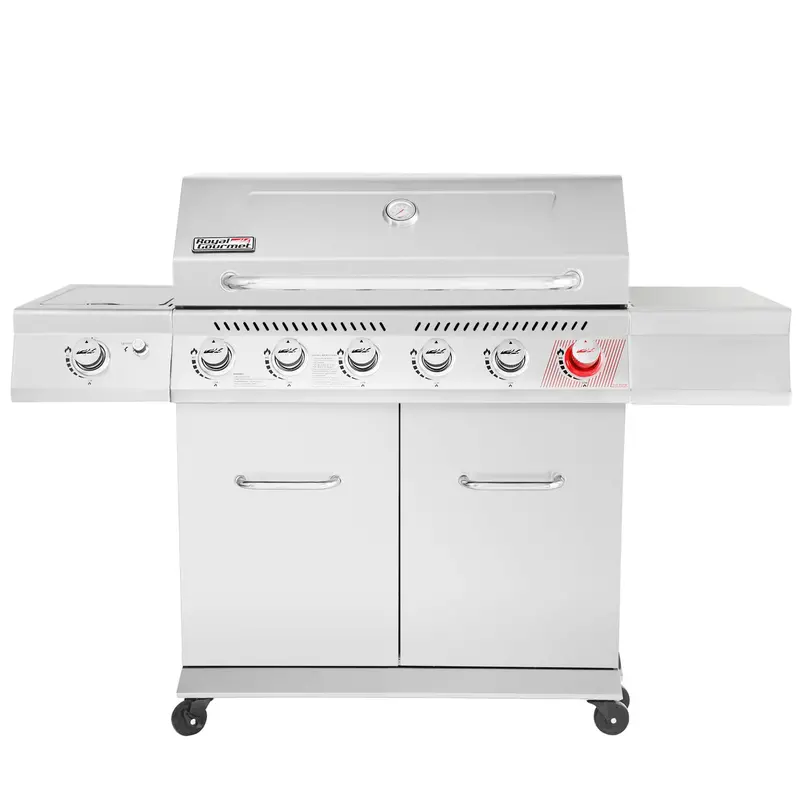 Premium 6-Burner Stainless Steel Propane Grill – 74,000 BTU Outdoor BBQ with Sear & Side Burners