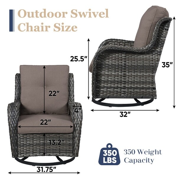 Patio Rattan Chair Swivel Rocking Chair
