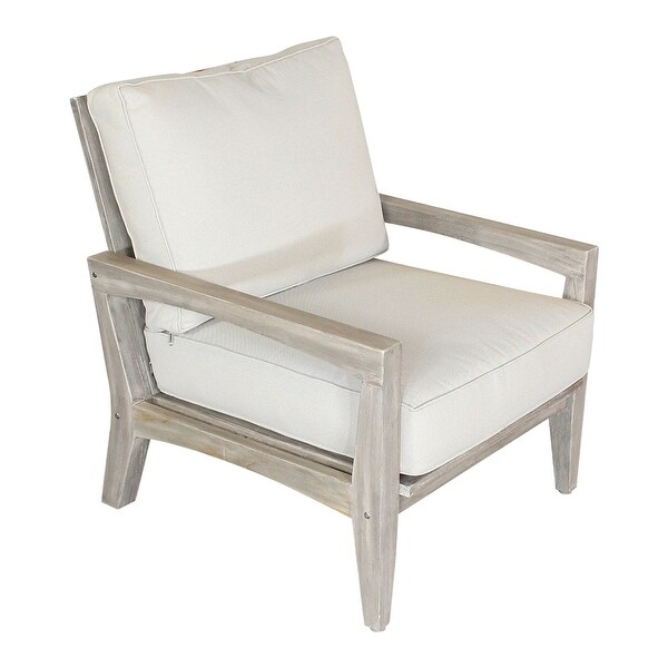 Courtyard Casual Grey Teak Surfside Cushioned Outdoor Club Chair