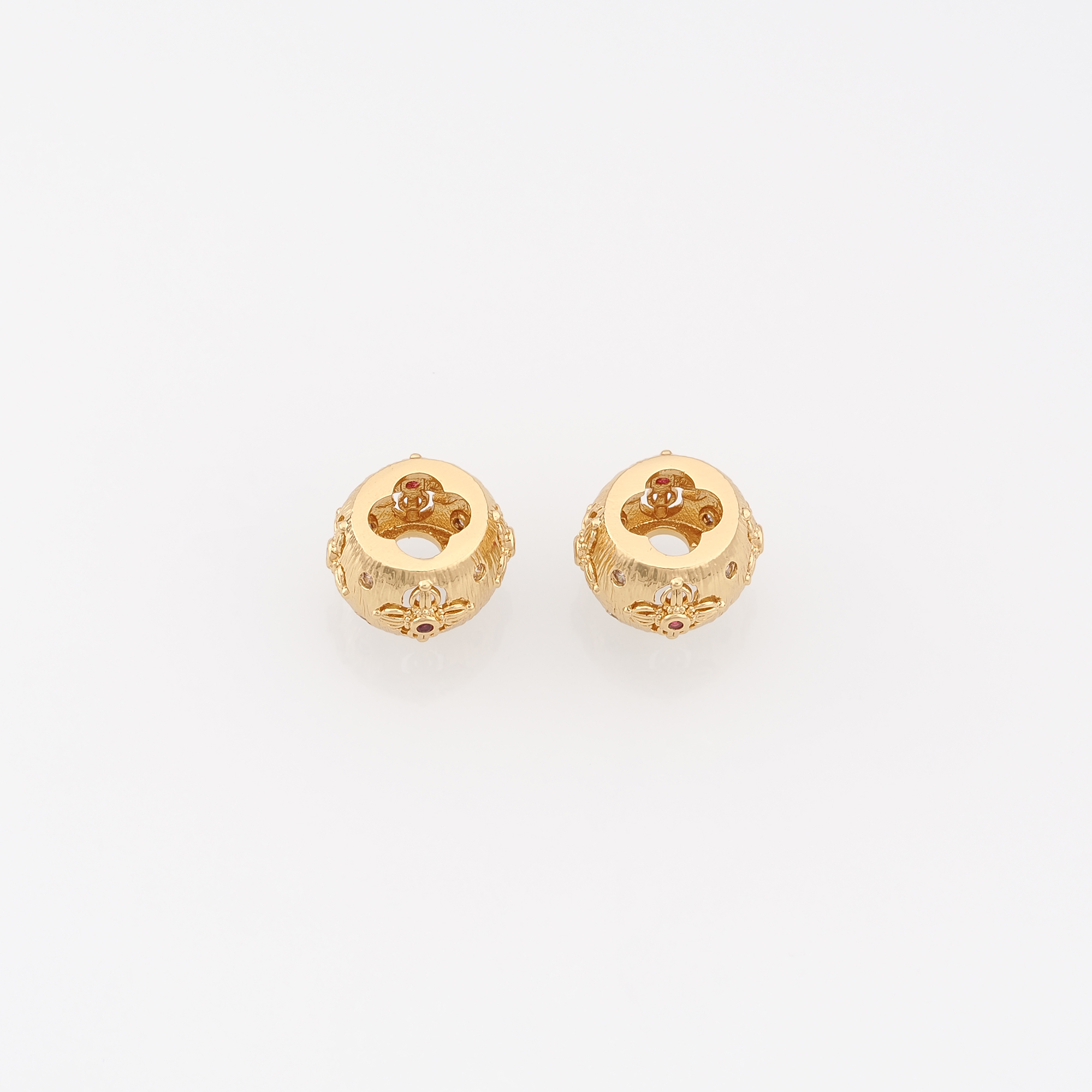 18K Gold Filled Flower Barrel Spacer Beads,Barrel Beads for Bracelet Jewelry Necklace Making Supply