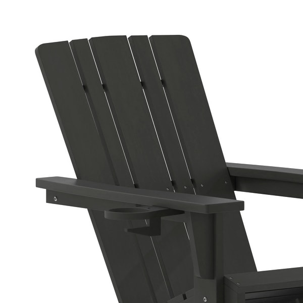Commercial AllWeather Rocking Adirondack Chair with Swiveling Cupholder