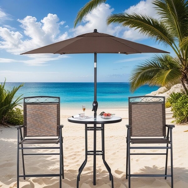Outdoor Dining Table With Adjustable Table Umbrella,Outdoor Ready Set,Patio Dining Set