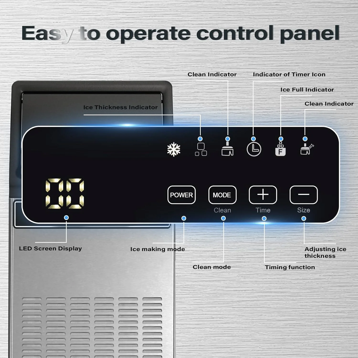 Commercial Ice Maker, Cubic Ice Machine with Self-Cleaning Function Z4790