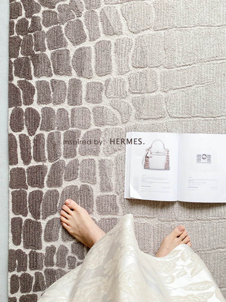 CP086 - HERM@S Himalayas / Gradient Three-Dimensional Relief Wool Carpet Large Flat Living Room Carpet