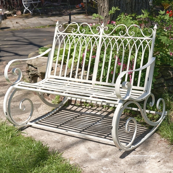 Iron Rocking Garden Bench