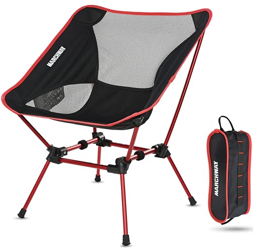 MARCHWAY Ultralight Folding Camping Chair, Heavy Duty Portable Compact for Outdoor Camp, Travel, Beach, Picnic, Festival, Hiking, Lightweight Backpacking (Camo)