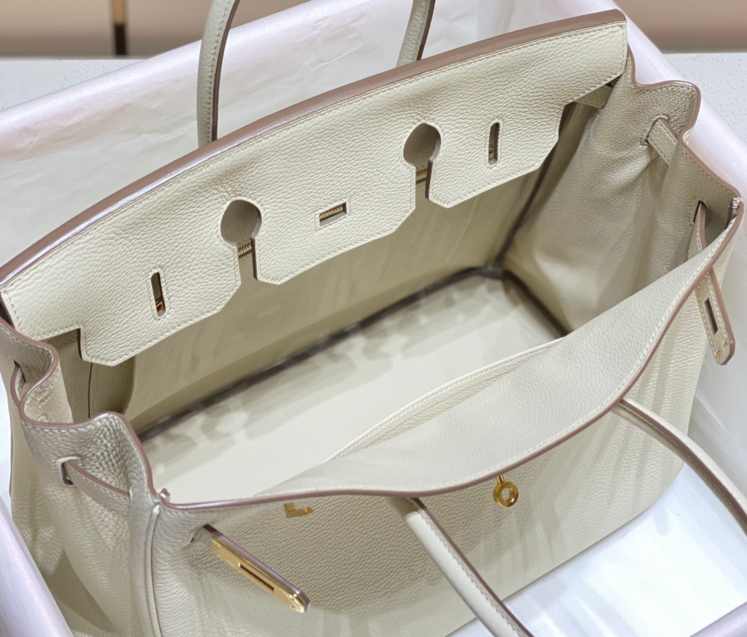 Hermes Birkin 35Cm Bag White Togo Gold Hardware
