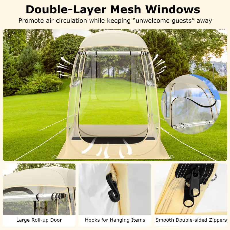 Pop-Up Sports Tent – 4.2 ft x 4.2 ft Weather-Resistant Pod for 1–2 People with Carry Bag & Floor Mat