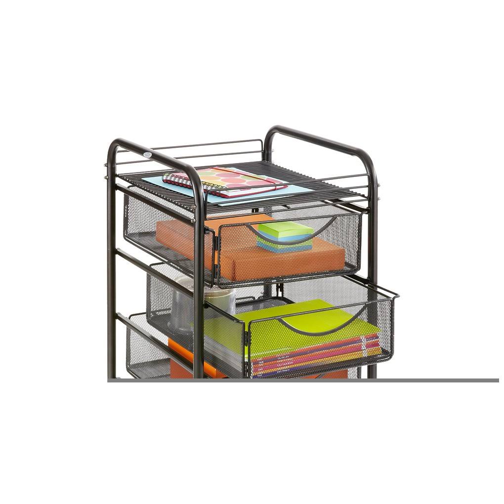 Safco Onyx Double Mesh Mobile File Cart, Black
