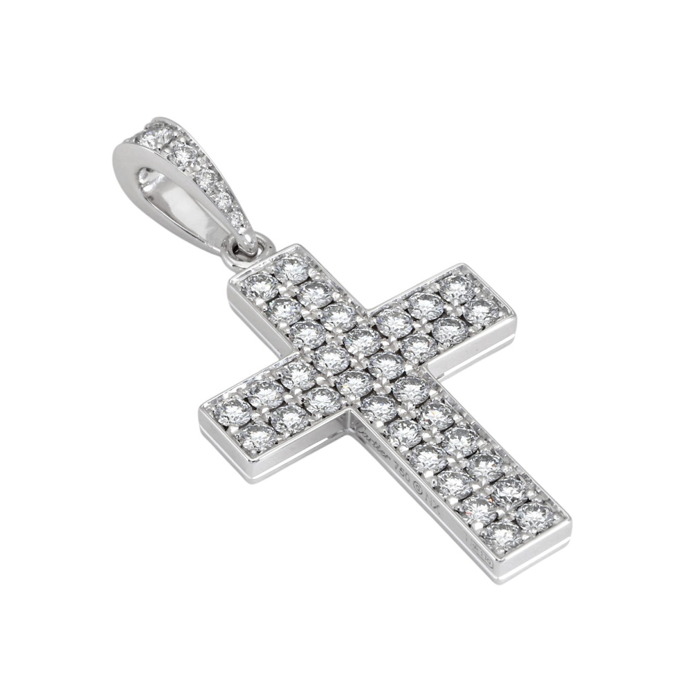 Cartier Cross Anmore Necklace 18K White Gold Diamond B3036700