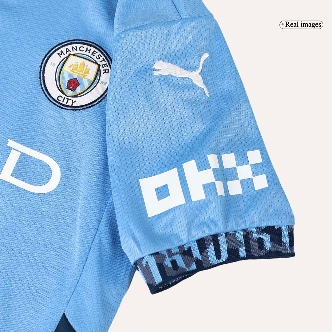Manchester City Home Kids Soccer Jerseys Kit