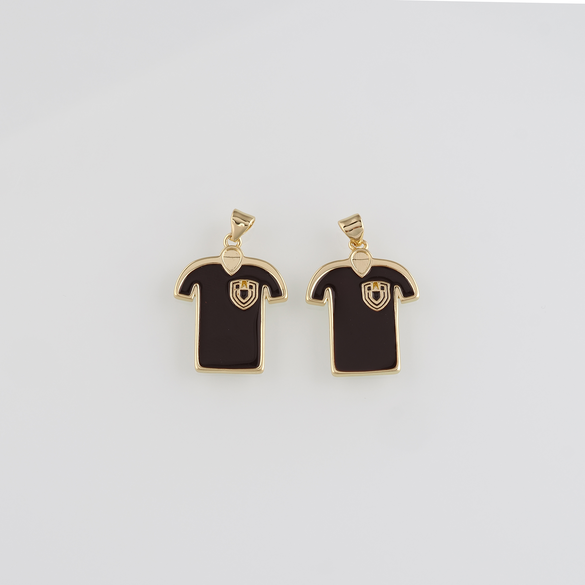 Enamel Clothes Pendant,18K Gold Filled Clothes Charm Earrings Necklace for DIY Jewelry Making Supply