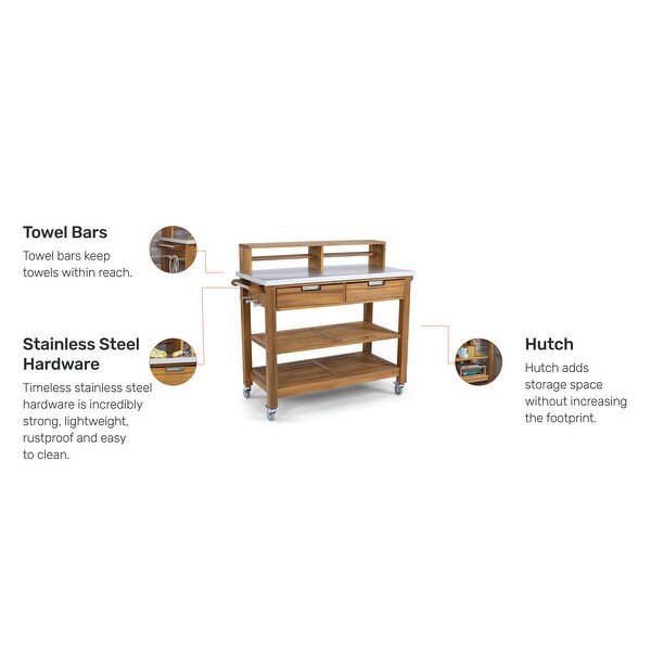 Homestyles Maho Brown Wood Potting Bench