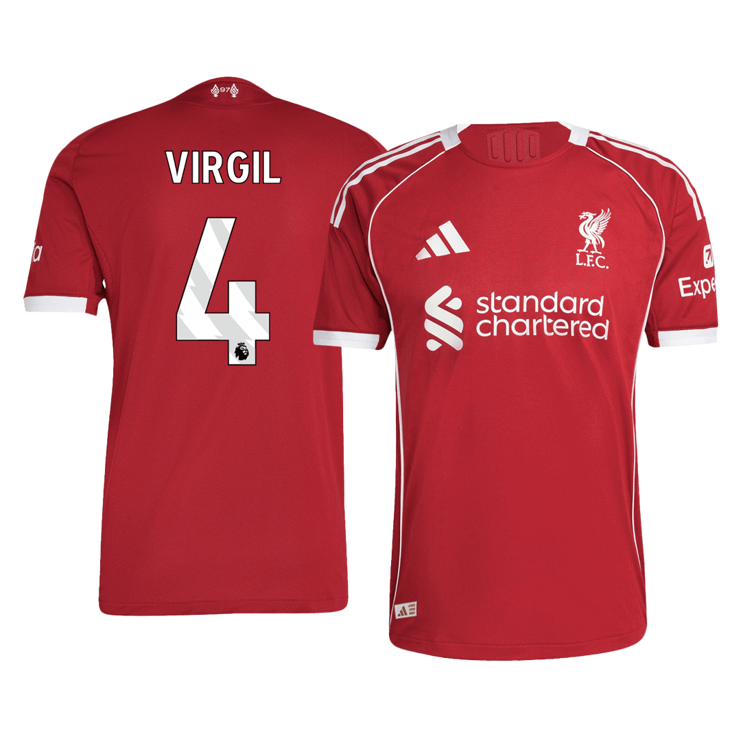 VIRGIL #4 Liverpool Home Player Version Jersey 2025/26