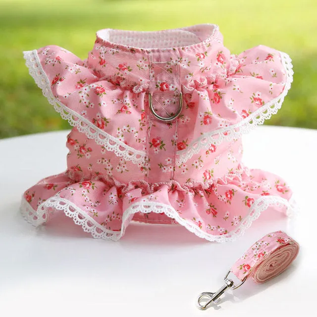 Small Dog Dress Harness Leash Set