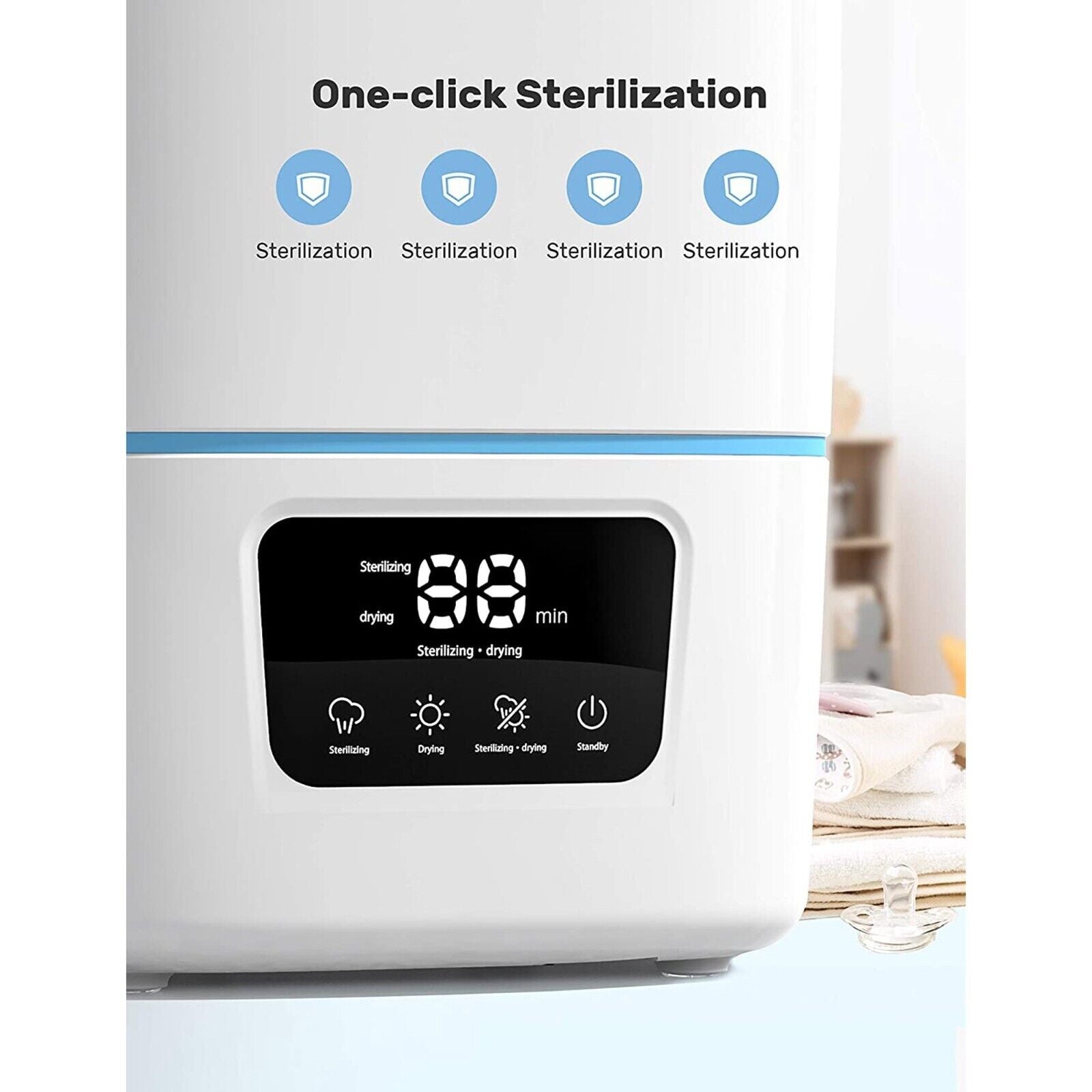 2026 Luxury 3-In-1 Baby Bottle Steam Sterilizer And Dryer With LCD Screen