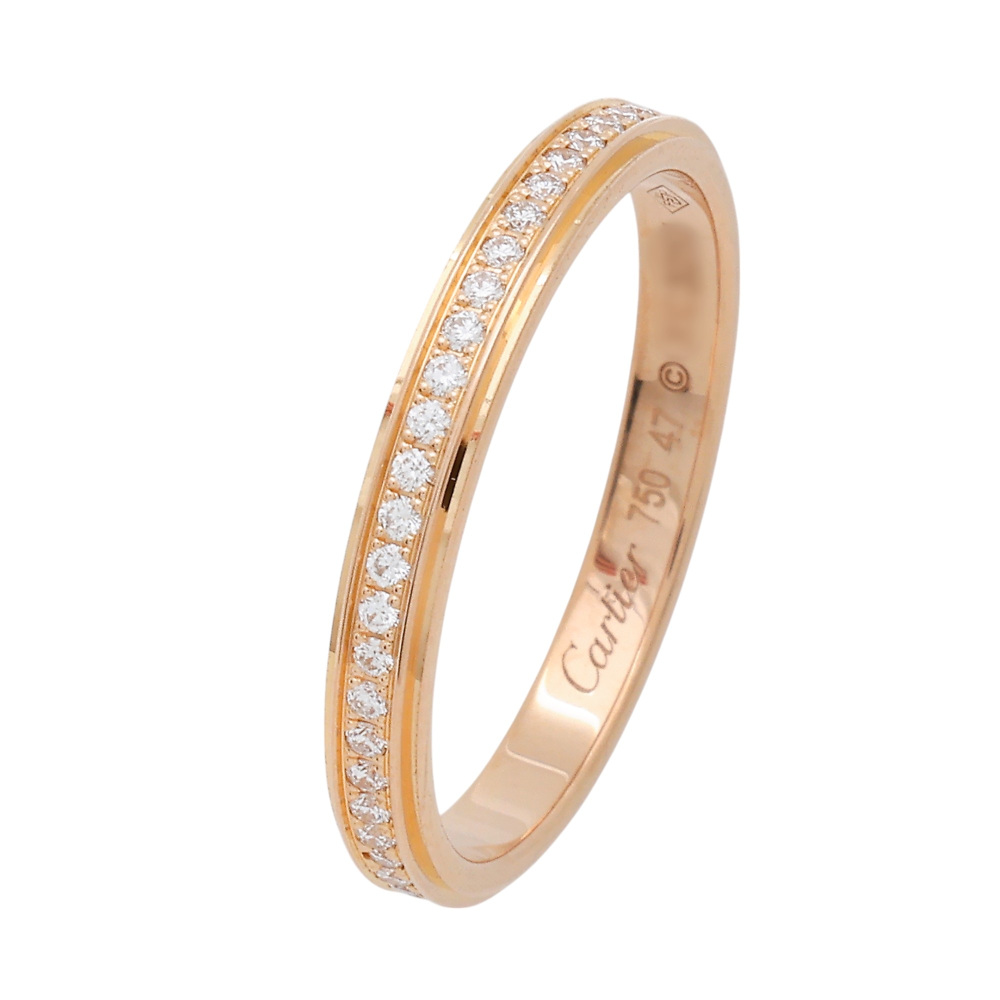 Cartier Damour (diamant Leger) Wedding Ring Pavé Setting 18K Rose Gold Diamond B4093500