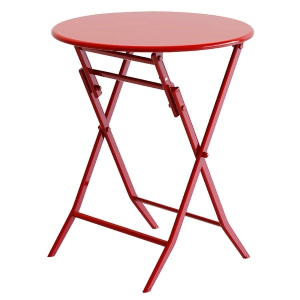 3Piece Patio Bistro Set of Foldable Round Table and Chairs,Yellow