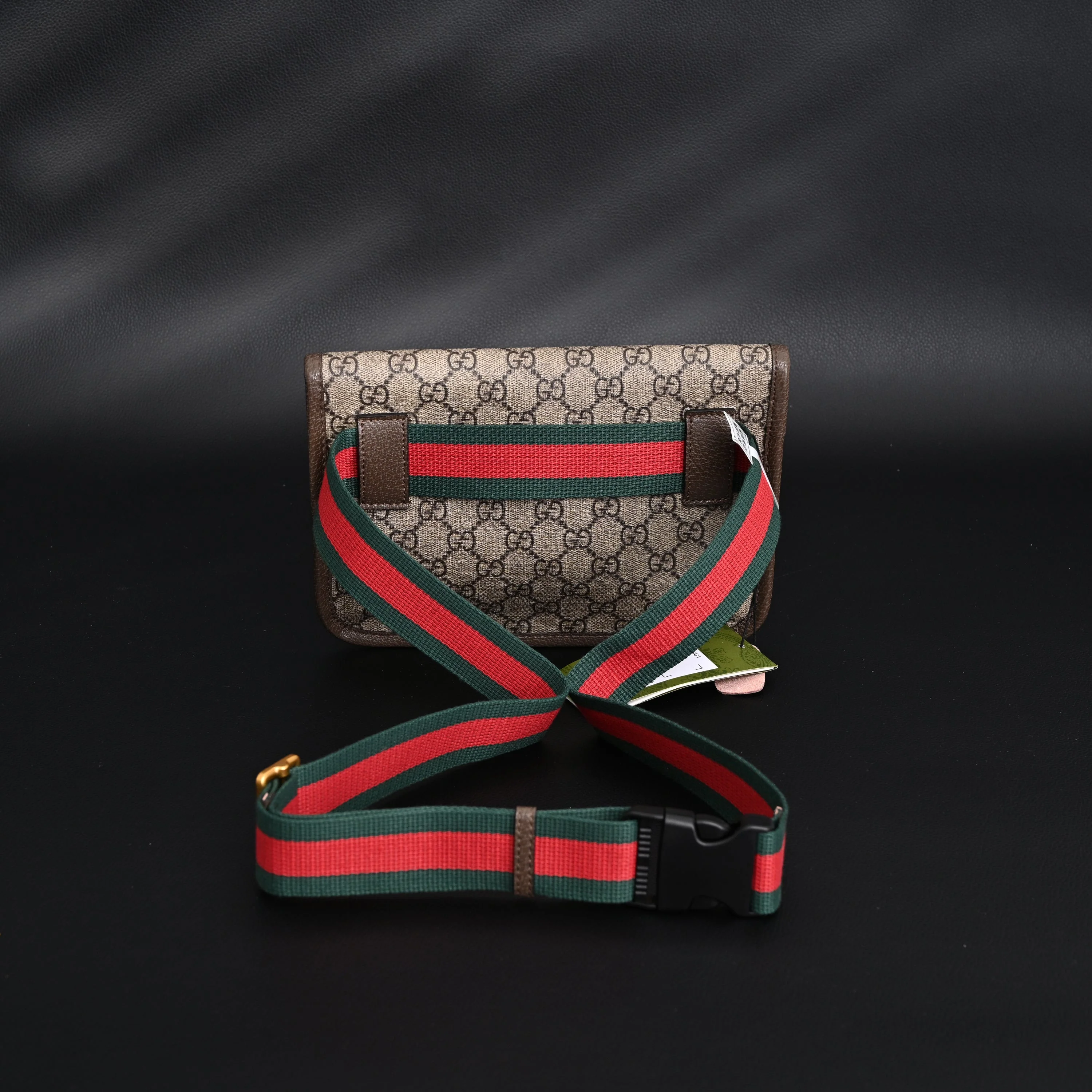 Gucci Ophidia GG Supreme Mini Belt Bag – Beige/Ebony with Web Stripe