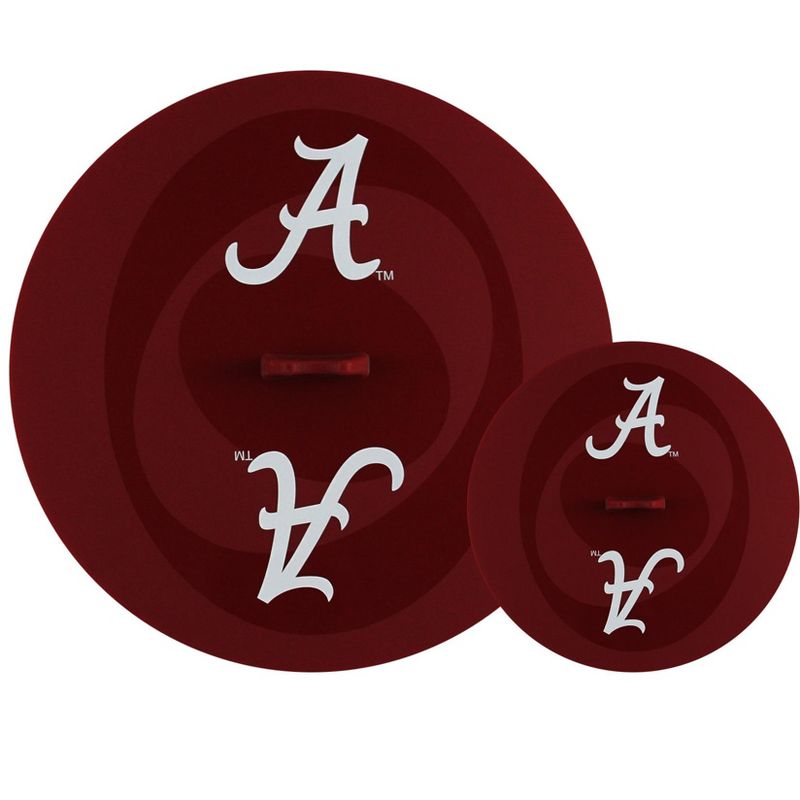 FanPans Team Logo Silicone Lid Set, 2 Pack - NCAA Alabama Crimson Tide