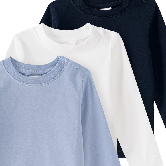 Famy 3 Baby Langarmshirts in Unifarben