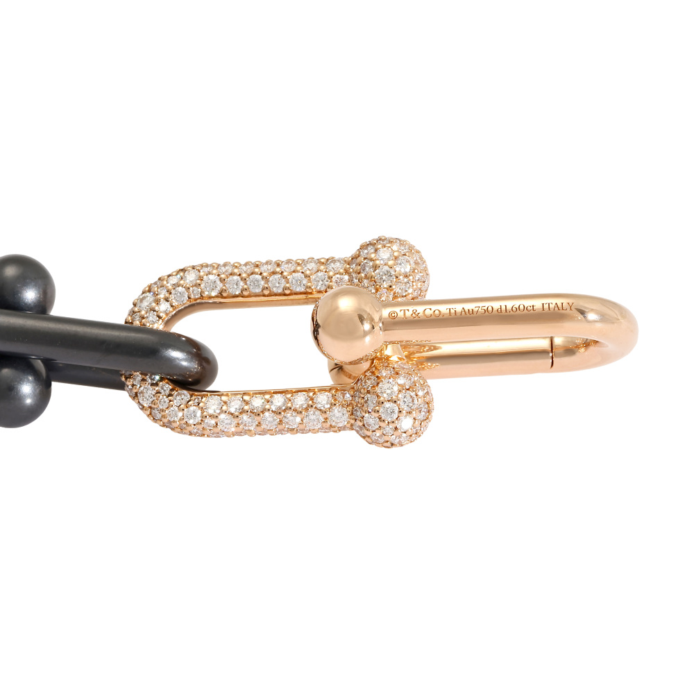 Tiffany & Co. Hardware Necklace 18K Rose Gold Diamond