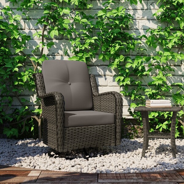 Patio Rattan Chairs Swivel Rocker