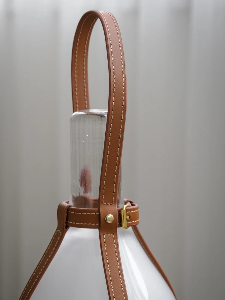 LA019 - Wireless Touchable Cowhide Grapefruit Lamp Dimmable Bedside Lamp Night Light Portable Outdoor Camping Lamp Charging Table Lamp