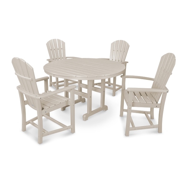 POLYWOOD Palm Coast 5Piece Round Farmhouse Dining Set