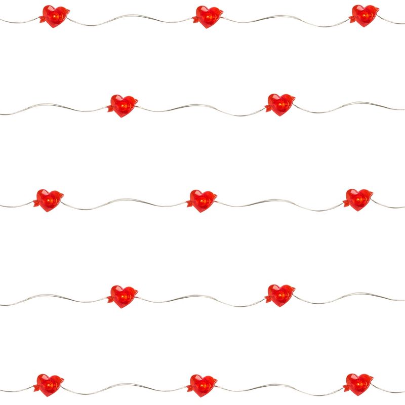 Northlight 20-Count Valentine's Day Heart and Arrow LED Fairy Lights, 6.25ft, Copper Wire