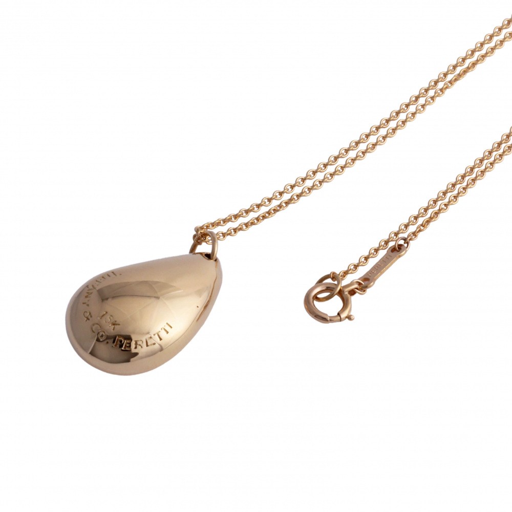 Tiffany & Co. Elsa Peretti Teardrop Necklace 18K Yellow Gold