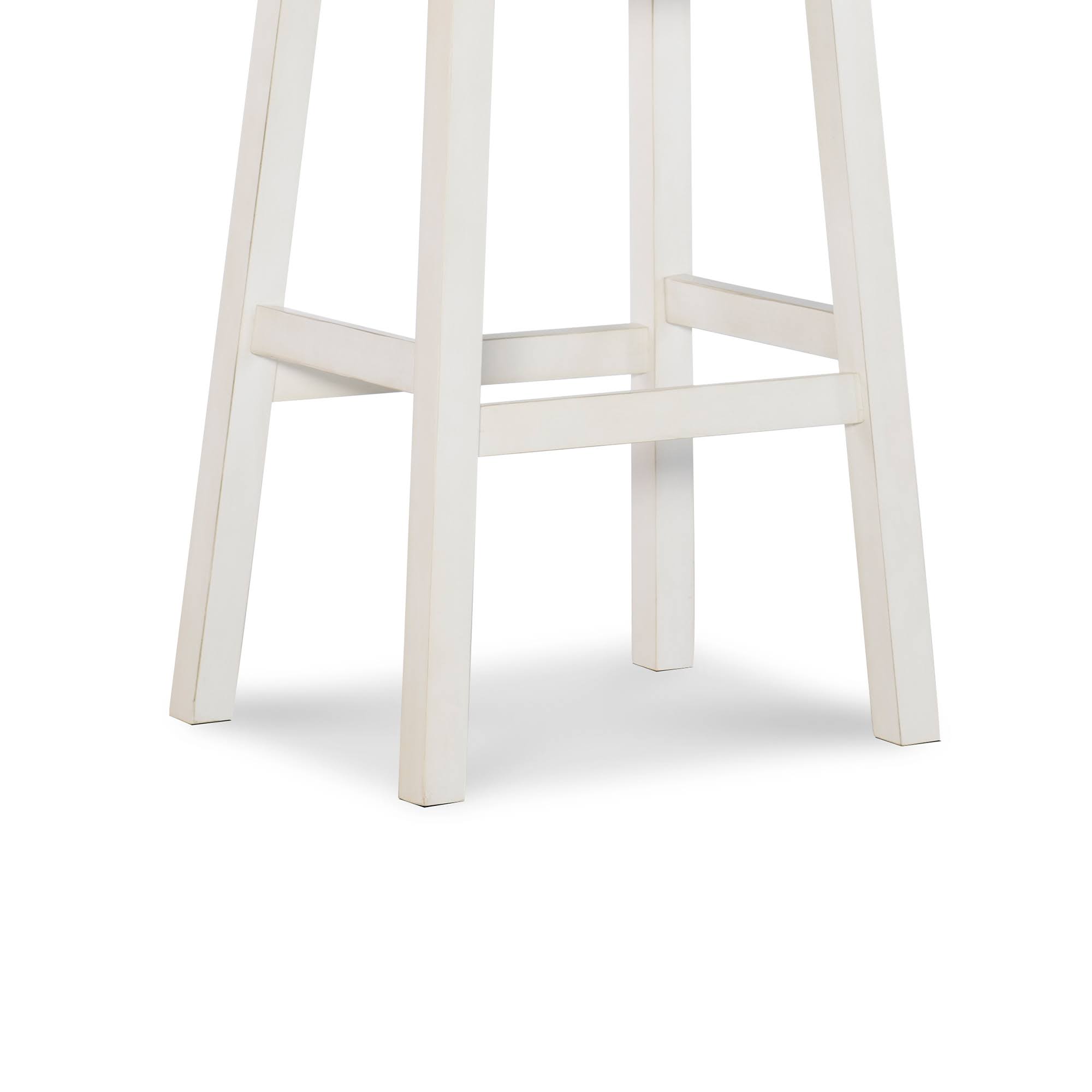 Dual Tone Wooden Barstool with Leatherette SEAT, Black and White