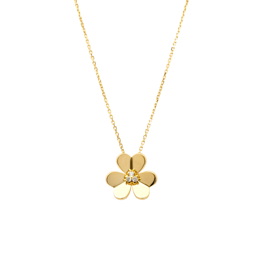 Van Cleef & Arpels Frivole Necklace 18K Yellow Gold Diamond VCARC96800