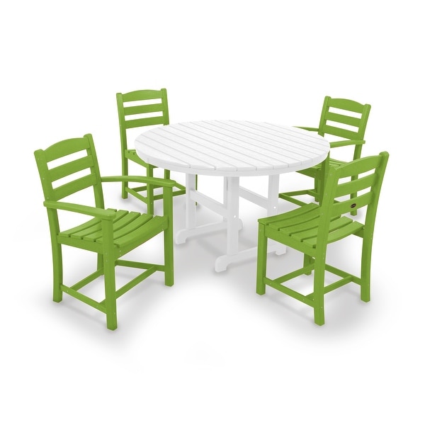 POLYWOOD La Casa Caf�� 5Piece Round Farmhouse Dining Set