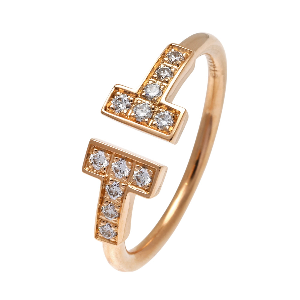 Tiffany & Co. Tiffany T Wire Ring 18K Rose Gold Diamond 60147324