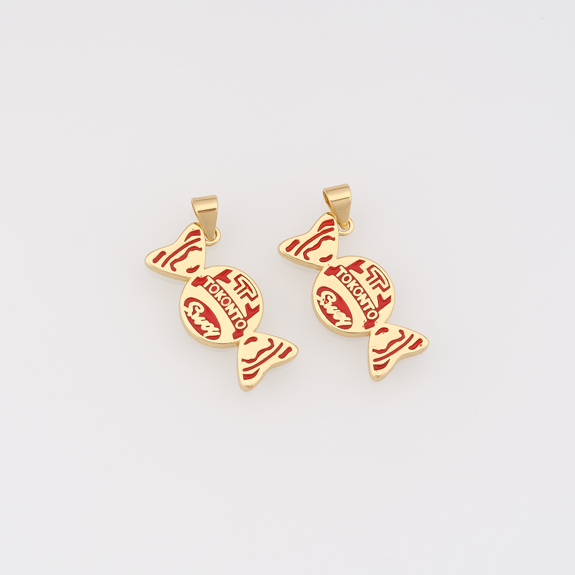 18K Gold Filled Candy Pendant,Sweet Charm,Candy Earrings Necklace for DIY Jewelry Making Supply