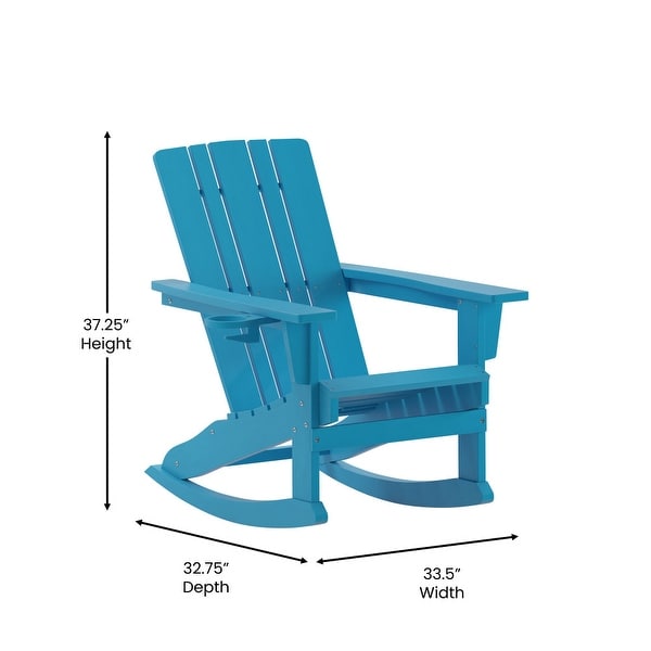 AllWeather Rocking Adirondack Chair with Swiveling Cupholder
