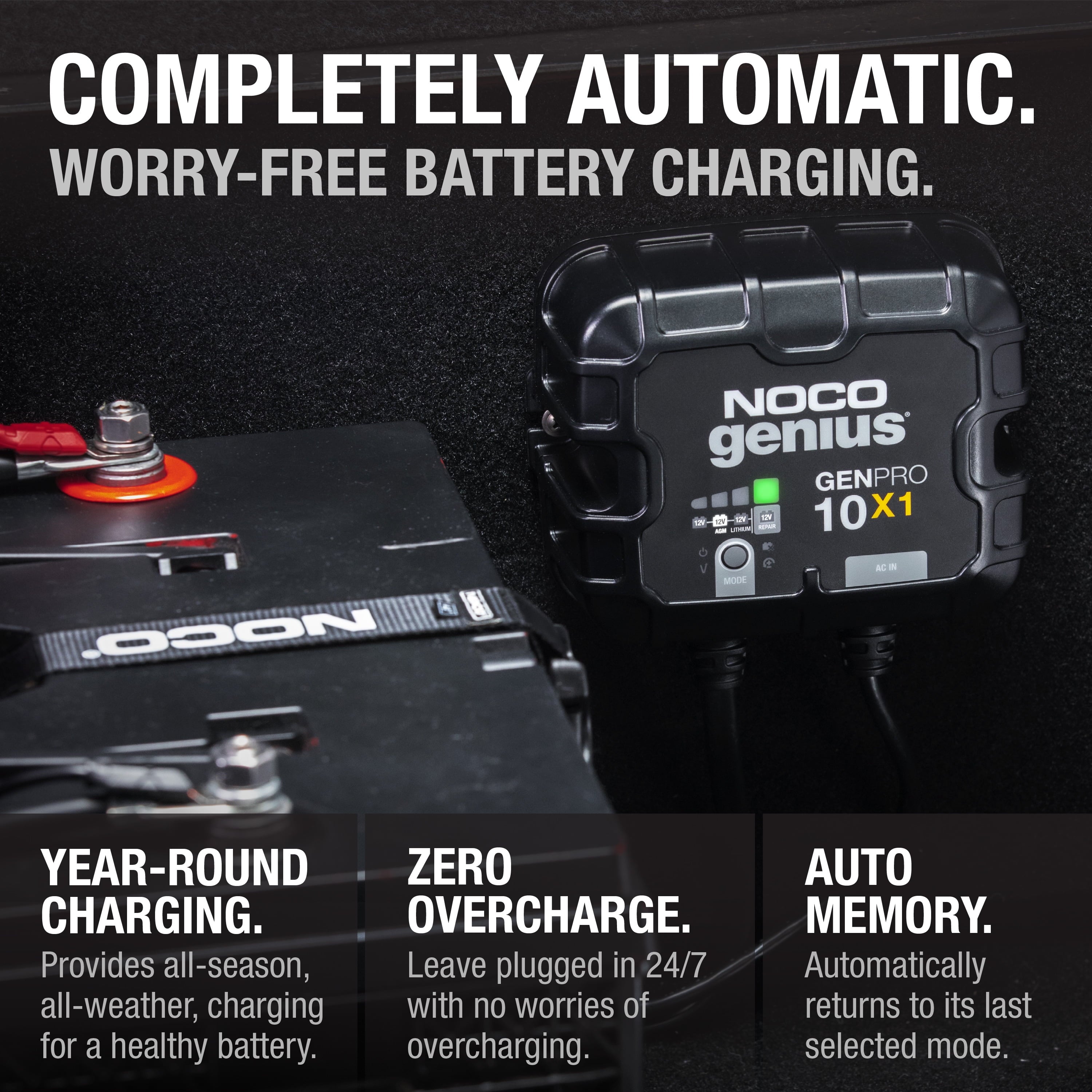 NOCO Genius GENPRO10X1 1-Bank 10A (10A/Bank) 12V Onboard Battery Charger