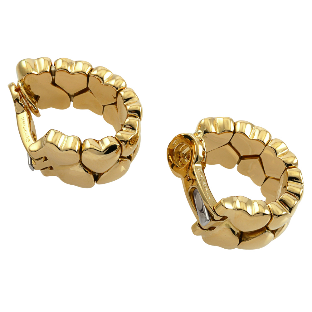 Cartier Double Heart Earrings 18K Yellow Gold