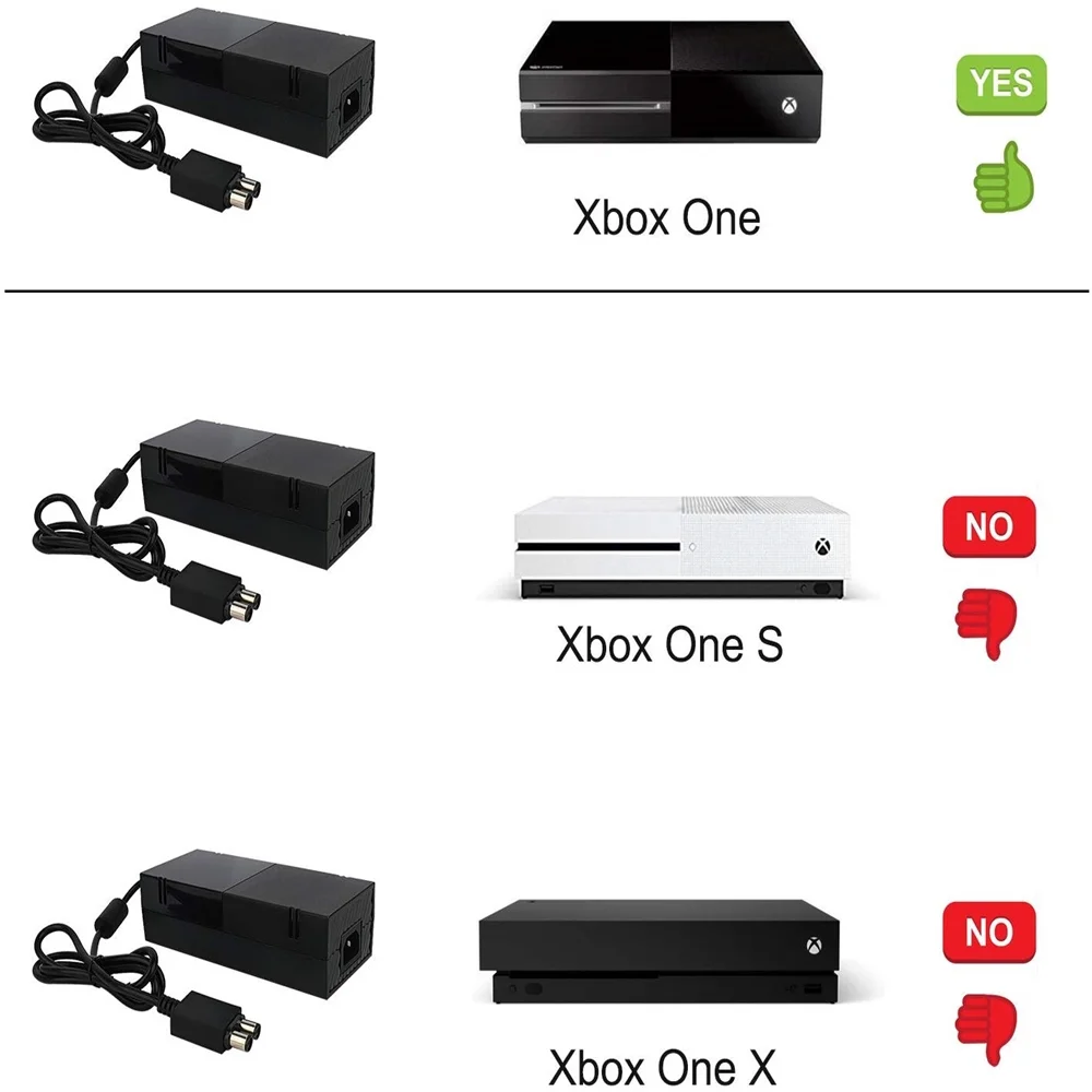 Xbox One Power Supply 120V-240V AC Adapter for Xbox One Replacement Charger for Xbox One 500GB Version Console