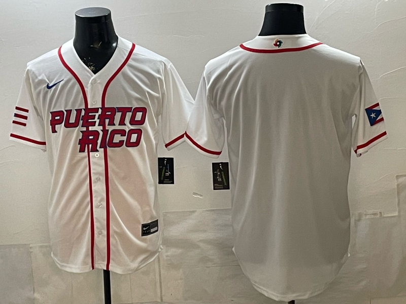 Men's Puerto Rico Baseball White 2026 World Baseball Classic Stadium Jersey