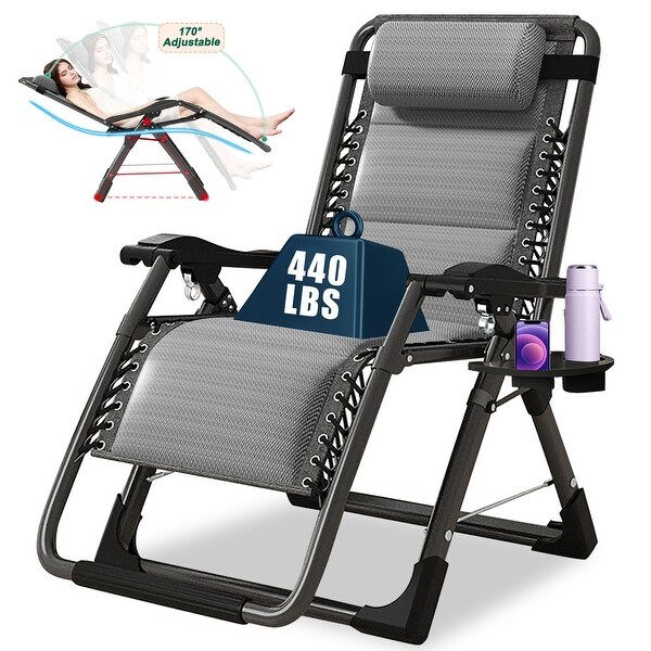 DoCred Zero Gravity Chair,Folding Lawn Chaise Recliner Lounge Chair