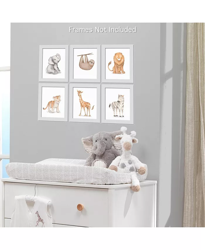 Lambs and Ivy Watercolor Safari Jungle Animals Unframed Nursery Child Wall Art