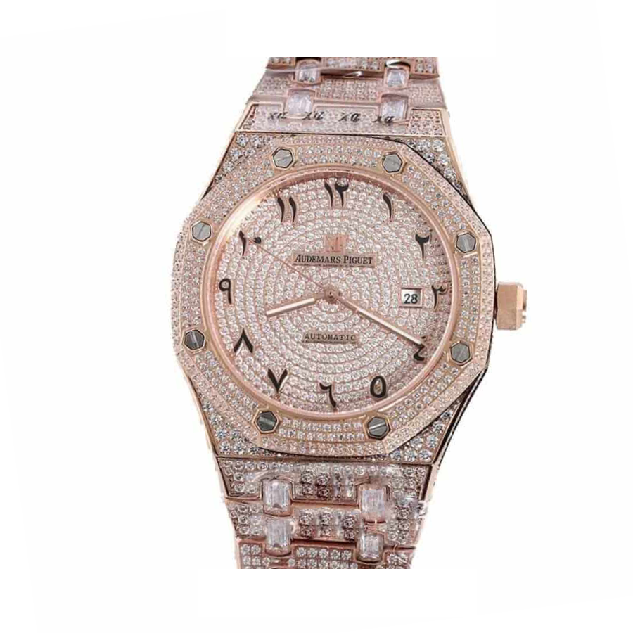 Audemars Piguet Royal Oak AP160SF296 “Iced Out Rose Gold” Top Grade Replica