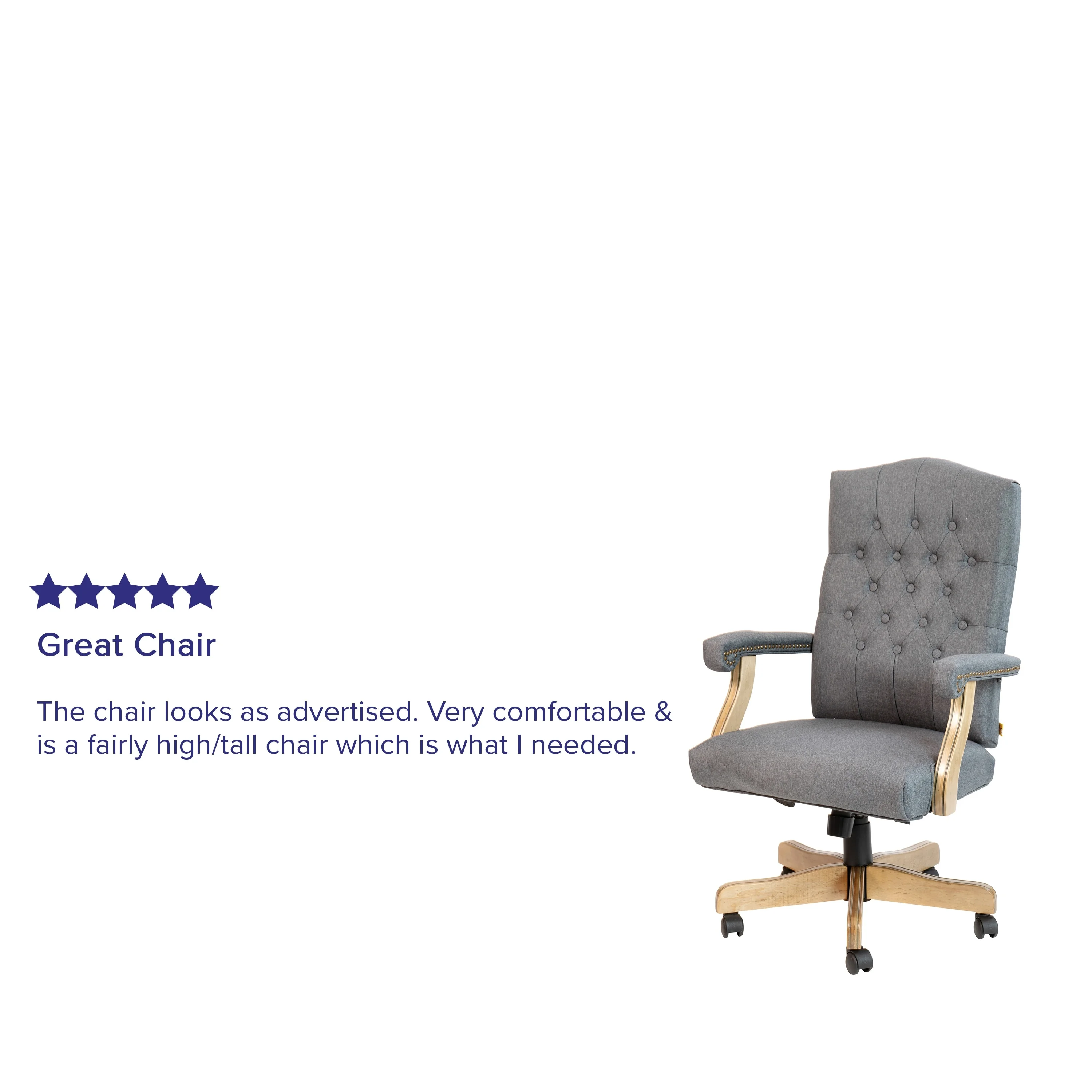Flash Furniture Upholstered Brown Swiveling Executive Office Armchair Gray Fabric/Driftwood
