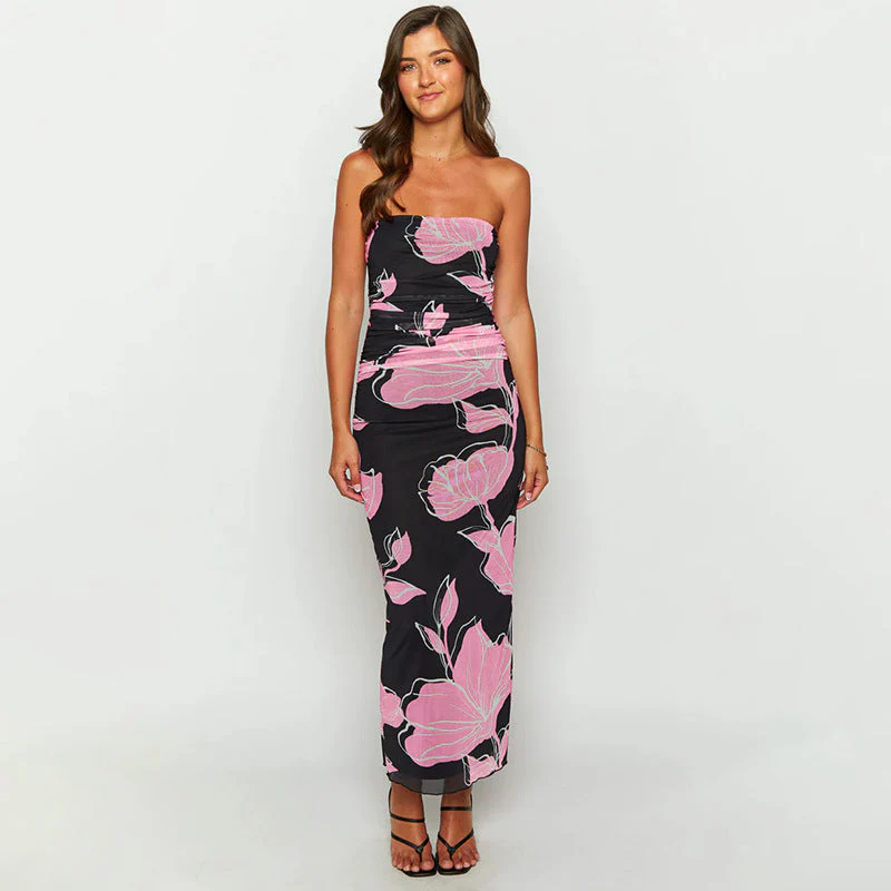Strapless Column Maxi Dress | Elegant Evening GownClistos