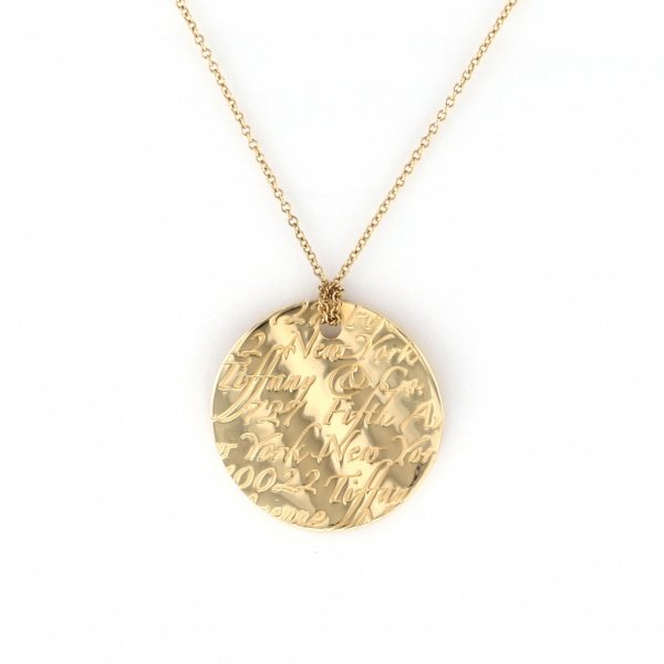 Tiffany & Co. Tiffany Notes Round Pendant K18YG Yellow Gold Necklace