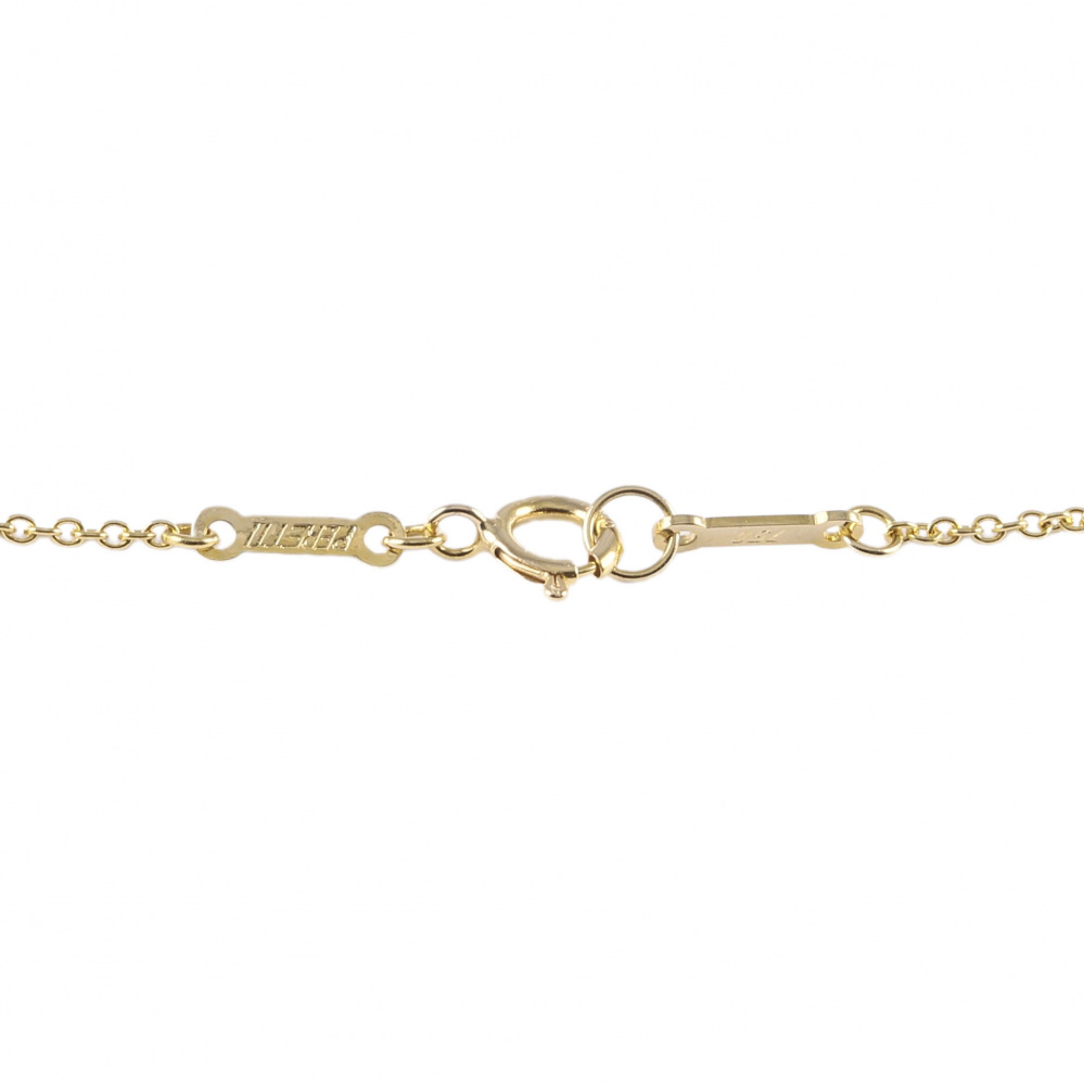 Tiffany & Co. Elsa Peretti Carved Heart Motif Necklace 18K Yellow Gold